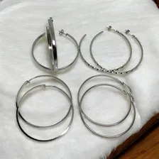 Kit Conjunto 4 Brincos Argolas Grandes Antialérgico Foto mini 3