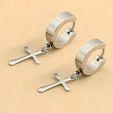 Kit Conjunto Colar Escapulário Aparecida 60cm E Brinco Cruz Aço Inox 316l Cirúrgico Religioso Foto mini 2