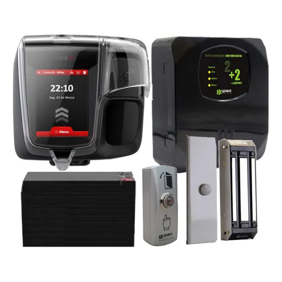 Kit Controle Acesso Biometrico Idflex Ip65 Fechad Magnetica Foto 1