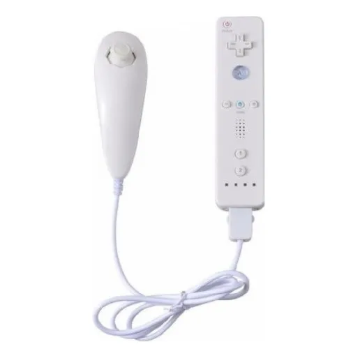Kit Controle CompatÃvel Nintendo Wiiu Remote Nunchuck Branco Foto 1