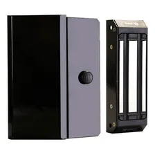 Kit Controle De Acesso Idface Fechadura Eletroímã Botoeira Cor Preto Foto mini  2