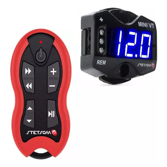 Kit Controle Longa Distância Sx1 Stetsom + Voltimetro Minivt Cor Vermelho Foto 1