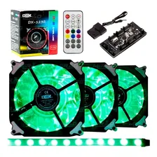 Kit Cooler Fan Dex Rgb Com Controle Dx-123r 1 Fita Led Kit 3 Foto  mini 1