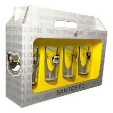 Kit Copo Cylinder 300ml Com 4 Santos Futebol Allmix Foto mini 1