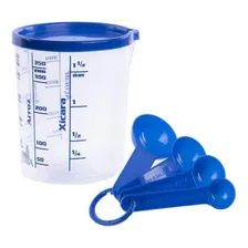 Kit Copo Medidor Graduado 400ml Tampa 4 Colheres Dosadora Foto mini 3