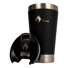 Kit Copo Térmico Tampa 473ml Preto + Copo Térmico Laranja Foto mini 2