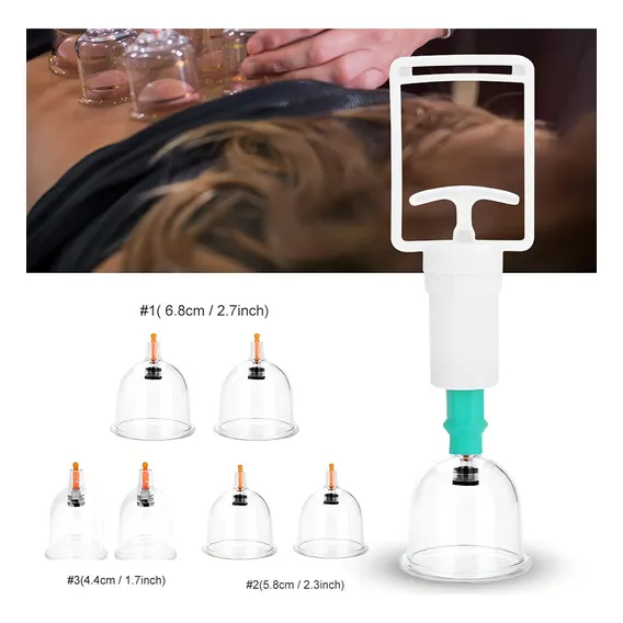Kit Copo Ventosa Profissional Vacuoterapia 6 Peças Foto 1