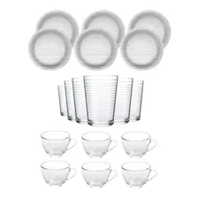Kit Copos 280ml + Xícaras 240ml + Pratos 18 Peças Nadir Foto mini 1