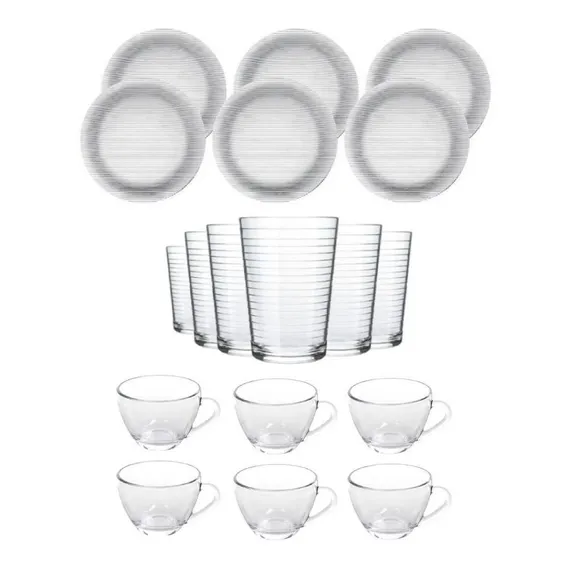 Kit Copos 280ml + Xícaras 240ml + Pratos 18 Peças Nadir Foto 1