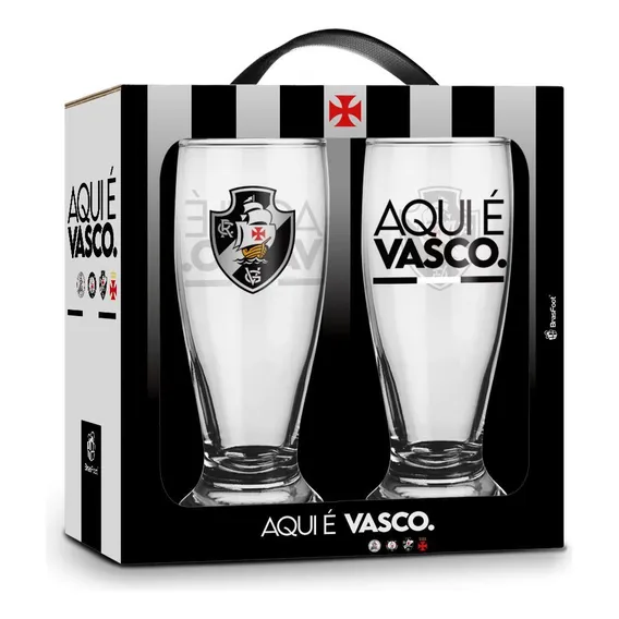 Kit Copos Cerveja Munich 200ml Com 2un Times Futebol - Vasco Foto 1