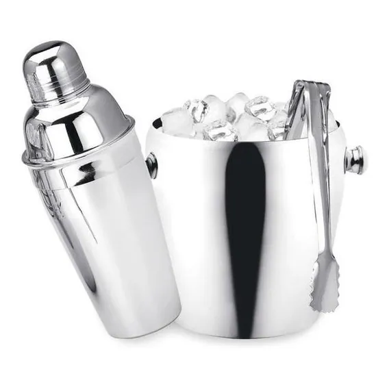 Kit Coqueteleira 3 Pçs Bar Inox Cor Cinza Foto 1