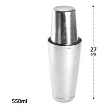 Kit Coqueteleira Boston Bartender Copo 800ml E Tampa Inox Foto mini 3