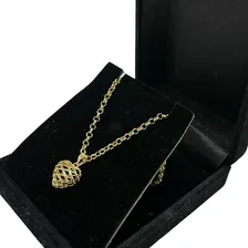 Kit Corrente  18k  Fina45cm + Pingente Coração De Ouro Puro Foto  mini 1
