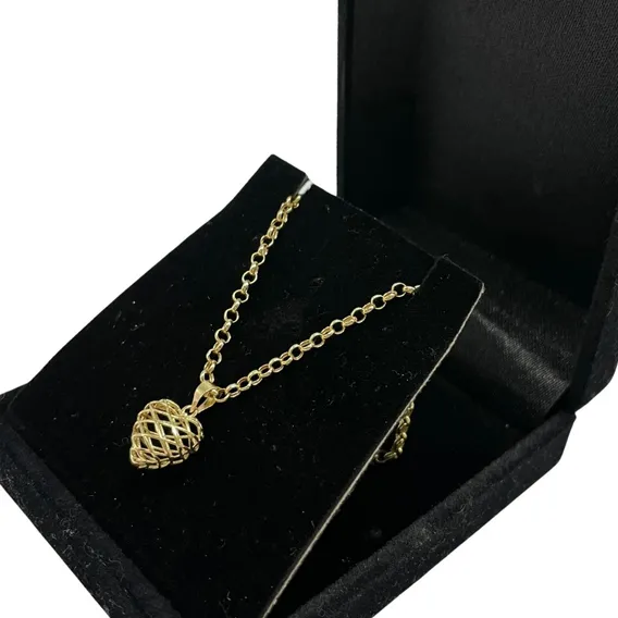 Kit Corrente  18k  Fina45cm + Pingente Coração De Ouro Puro Foto 1
