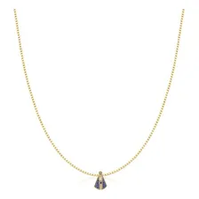 Kit Corrente Ouro 18k Veneziana + Pingente Nossa Aparecida Cor Azul Foto mini 1
