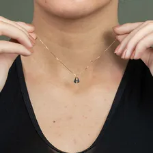 Kit Corrente Ouro 18k Veneziana + Pingente Nossa Aparecida Cor Azul Foto mini 4