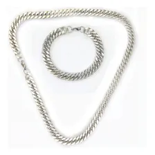 Kit Corrente + Pulseira Grumet Aço Inox Não Fica Preta 24 Foto mini 1