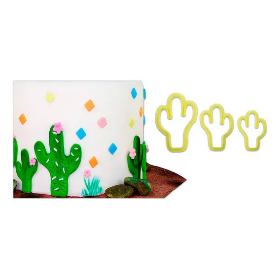Kit Cortador Cactos3 Pç Biscuit Artesanato Blue Star Foto 1
