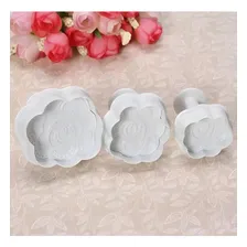 Kit Cortador Ejetor Flor Rosa Confeitaria Cor Branco Foto mini 2