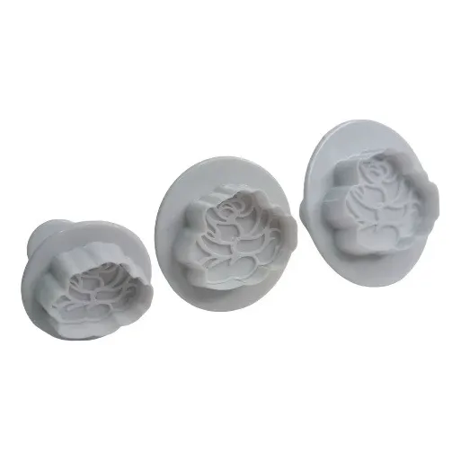 Kit Cortador Ejetor Flor Rosa Confeitaria Cor Branco Foto 1