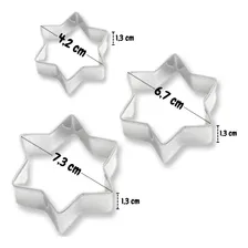 Kit Cortador Inox Estrela Coração Massa Pasta Biscoito 6 Pçs Cor Estrela E Coração Foto mini 2