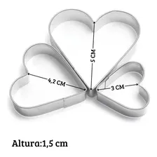 Kit Cortador Inox Estrela Coração Massa Pasta Biscoito 6 Pçs Cor Estrela E Coração Foto mini 1