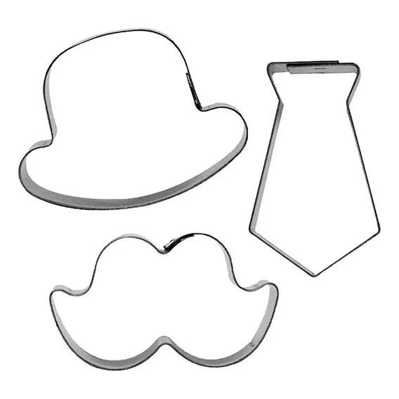 Kit Cortador Pai 1m Bigode/gravata/chapéu RR Cortadores Foto 1