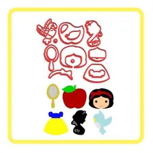 Kit Cortadores Branca De Neve 5cm Completo Foto mini 1
