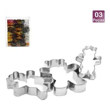 Kit Cortadores Confeitaria De Biscoito Urso 3 Peças Inox Foto mini 2
