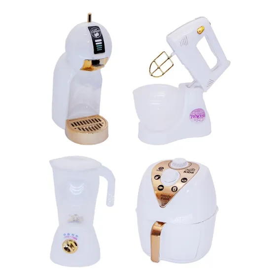Kit Cozinha Infantil Brinquedo Menina Eletrodomestco Branco Foto 1