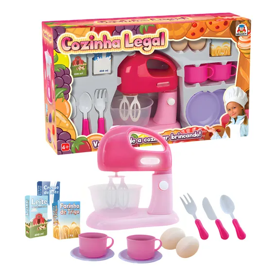 Kit Cozinha Legal Brinquedo Rosa Com Batedeira Infantil Foto 1