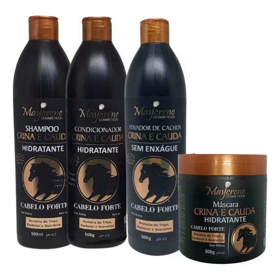 Kit Crina E Cauda Com Ativador De Cachos Maycrene 4 Produtos Foto 1