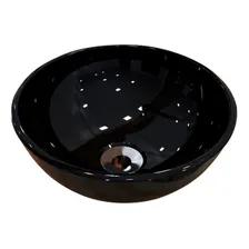 Kit Cuba Apoio Redonda Banheiro Lavabo Com Torneira válvula Cor Preto Foto mini 3
