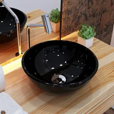 Kit Cuba Apoio Redonda Banheiro Lavabo Com Torneira válvula Cor Preto Foto mini 2