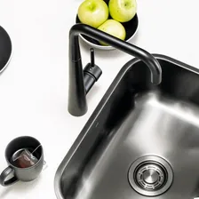 Kit Cuba Retangular Cozinha 50x34 Inox + Válvula Com Tampa Cor Preto Foto mini 1