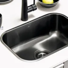 Kit Cuba Retangular Cozinha 50x34 Inox + Válvula Com Tampa Cor Preto Foto mini 3