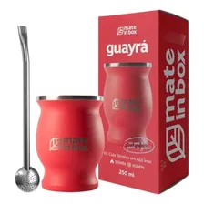 Kit Cuia E Bomba De Inox Tereré Chimarão Premium Mate In Box Cor Vermelho Foto mini 1