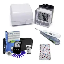 Kit Cuidador Idosos Medidor Glicose Aparelho Pressão Digital Foto mini 1