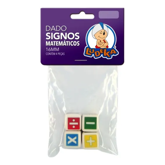 Kit Dados 16x16x16mm - Signos Matemáticos - Ludens Spirit Foto 1