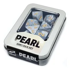 Kit Dados Rpg Set Perolado 7 Dado Case Dice Dnd Buro Cor Cinza Foto mini 4