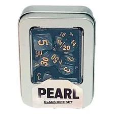 Kit Dados Rpg Set Perolado 7 Dado Case Dice Dnd Buro Cor Preto Foto mini 2