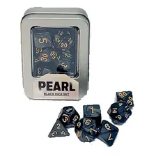 Kit Dados Rpg Set Perolado 7 Dado Case Dice Dnd Buro Cor Preto Foto mini 4