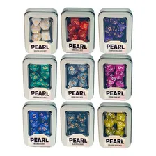 Kit Dados Rpg Set Perolado 7 Dado Case Dice Dnd Buro Cor Preto Foto mini 3