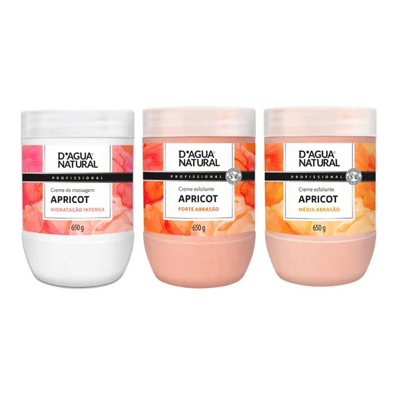 Kit Dagua Natural 3 Un. Apricot Creme Massagem + Esfoliantes Foto 1
