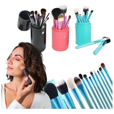 Kit De 12 Pincéis Para Maquiagem Pincéis Pincéis Para Maquiagem Pincéis Para Maquiagem Azul-claro Foto  mini 1