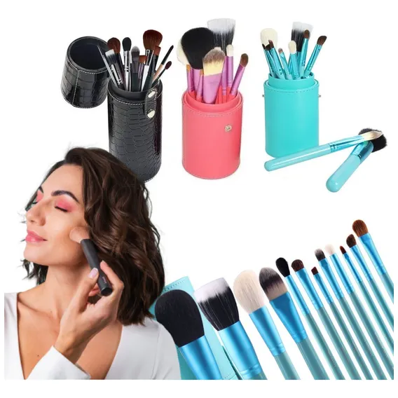 Kit De 12 Pincéis Para Maquiagem Pincéis Pincéis Para Maquiagem Pincéis Para Maquiagem Azul-claro Foto 1