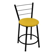 Kit de 3 banquetas Fortmix Aço carbono assento Amarelo Foto mini 2