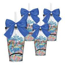 Kit De 4 Copos Lembrancinha Personalizado Pajem Foto  mini 1