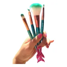 Kit de 4 pincéis para maquiagem Beauty Accessories Pincel Sereia Pincel Sereia azul-celeste/violeta Foto mini 4