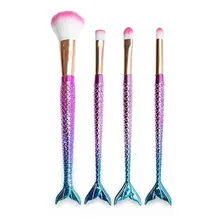 Kit de 4 pincéis para maquiagem Beauty Accessories Pincel Sereia Pincel Sereia azul-celeste/violeta Foto mini 1